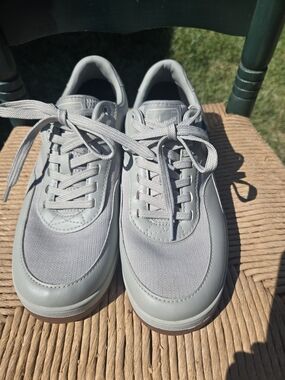 Vessi Women's Lace-Up Sneakers in Light Gray
